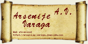 Arsenije Varaga vizit kartica